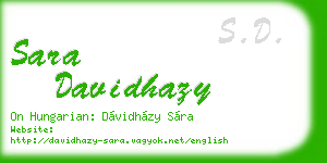 sara davidhazy business card